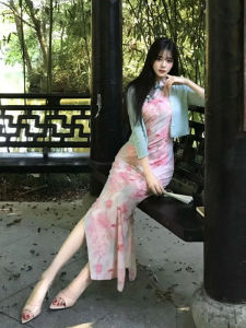 CHANGTONG | Chinese Retro Elegance Modified Qipao Dress Slim Fitting