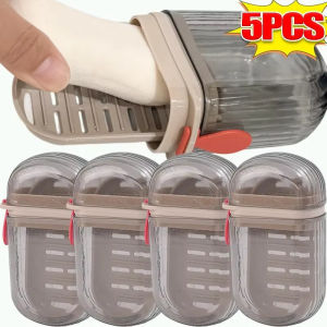 5Pcs Transparent Soap Dish Organizer Tray with Lid Sealed Soap Case Storage Container Portable Travel Soap Household Organizer Box