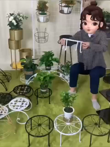 SG stockFast Shipping1 Pcs Metal Potted Plant Stand Floor Flower Pot Rack Decorative Pot Garden Container Round Supports Rack A-0004 3423537043