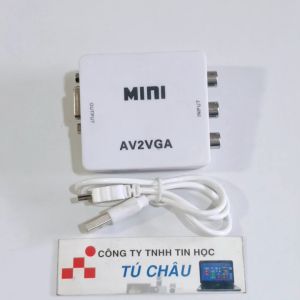 Hộp chuyển AV ra VGA / Chuẩn 3 AV ra VGA + Audio cáp nguồn USB (Video Converter)