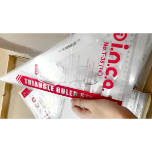ไม้ฉากพลาสติก เครื่องมือวัดเข้ามุม ตีวงกลม วัดความตั้งฉาก มุม90องศา นักเรียน นักศึกษา YC
