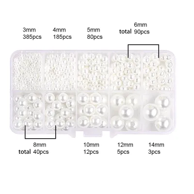 Bộ 800 Hạt Nhựa ABS Giả Ngọc Trai Để Làm Đồ Trang Sức Tự Chế - Hạt Làm Khuyên Tai Vòng Tay Dây Chuyền Dây Đeo Điện Thoại & Đồ Trang Trí