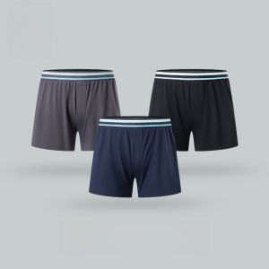 HLA | กางเกงบ็อกเซอร์ชายผ้าฝ้ายแท้เอวสูงระบายอากาศได้ดี HLA Pure Cotton Arlo Boxer Briefs ทรงสี่เหลี่ยมใหญ่ 3 ตัว