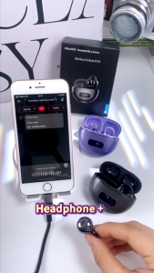 Lenovo ERAZER XF55 Al Smart Real-Time Translation Bluetooth 6.0 Earphone TWS Ear Clip Earphone With LED Display HiFi Stereo Wireless Earbuds