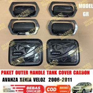 Paket Outer Handle Tank Cover Avanza Xenia Veloz Lama Vvti 2006 2008 2011 Carbon