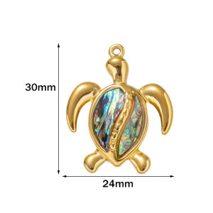2 Chiếc Ocean Series Rùa Biển & Vỏ Ốc Xà Cừ Quyến Rũ Mạ Vàng Thép Không Gỉ 304 Để DIY Trang Sức Làm Mặt Dây Chuyền