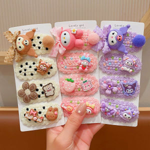 2024 New Knitted Hair Clips for Girls Childrens Hair Accessories Side Bun Hairpins No Damage to Hair Korean Style Baby Clothes