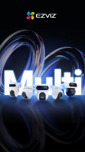 EZVIZ H80f Multi Indoor/Outdoor 2K+ Triple-Lens Wi-Fi Security Camera connect to cellphone cctv camera wifi connect 360 with Auto Zoom Two-Way Talk Panoramic Vision Color Night Vision and Auto Tracking ip security cameras