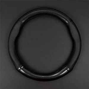 New Universal Car Steering Wheel Cover Carbon Fiber Leather Three-dimensional Anti Slip Timple And Fashionable Car Accessories