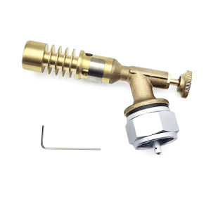 Heavy-Duty Full Brass Gas Blow Torch with MAPP Tank Adapter Works with Standard EN417 Lindal Valve Gas Canisters
