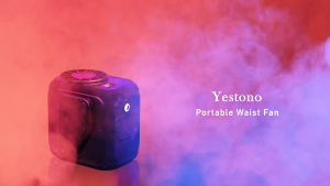 10000 mAh Portable Waist Fan 100-Speed Strong Wind Portable Mini Handheld Fan Cooling Fan Personal Body Fan Rechargeable With Power Bank & Light