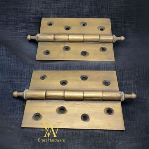 Engsel Pintu Rumah Kuningan Motif Polos Antik 4 inc 2 Pcs