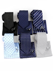 Dasi Set Cufflink Saputangan Jas Premium Dasi Motif Kerja Kantor