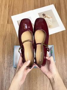 MIFEI | Vintage Audrey Style Leather Low Cut Black Women Shoes