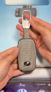 Cover Kunci Perodua Ativa Myvi 2022 - 2024 Alza Axia 2023 - 2024 Woodgrain Pattern Leather Car Key Cover Case Accessories