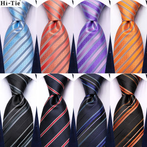 Hi-Tie Elegent Mens Tie Set Gold Paisley 8.5cm Wedding Ties For Men New Fashion silk Design Hanky Cufflinks Set Quality Necktie