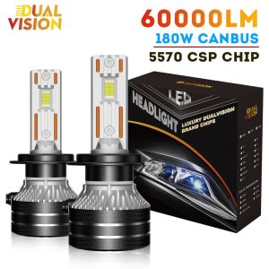 K5C H7 LED 60000LM Headlights Canbus H1 H4 H11 9012 HIR2 H8 H9 H13 9007 9005 9006 HB3 HB4 H27 881 High Power 6000K 5570 CSP Chip