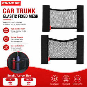PINMOAP Car Trunk Storage Mesh Elastic Grid Organizer Fixed Storage Bag Thickened Storage Mesh Bag Universal SUV Sedan Truck