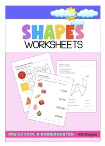 Shapes Lesson and Worksheet for Preschool Kindergarten and Grade q