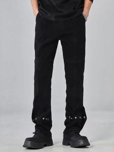 ALLIN | Black Casual Straight Fit Jeans