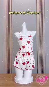 Vivi Lingerie Short Pant Set Comfort Casual Pyjamas for Women Baju Tidur Malam Wanita Selesa 舒适睡衣短裤