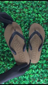 IGUANAS SANDALS RUBBER STRAP FLIP FLOP SLIPPERS (SG507 COFFEE)