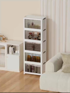 SG Stock Folding Storage Bins | Magnetic & Transparent Door | Home Storage Cabinet | Clear Stroage Box For Toy Book