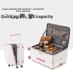 MANLVSHI | Wide Handle Side Opening Large Capacity TSA Lock Travel Suitcase