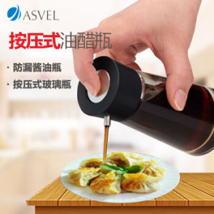 Japanese ASVEL Press Soy Sauce Bottle Japanese Kitchen Oil Bottle Sesame Oil Glass Seasoning Bottle Household Vinegar Bottle Small Oil Bottle