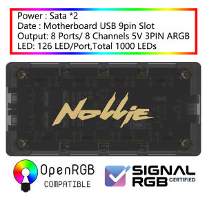 Nollie SignalRGB Đa Năng 5V 3PIN ARGB Bộ Điều Khiển Địa Chỉ HUB Cho Máy Tính Quạt Làm Mát Dải Đèn OpenRGB Không Đồng Bộ 8CH/16CH
