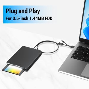 3.5 Inch External Floppy Disk Drive Portable USB 3.0 Type-C 1.44MB FDD Disk Reader for PC Laptop Desktop Windows 11/10/8/7/XP