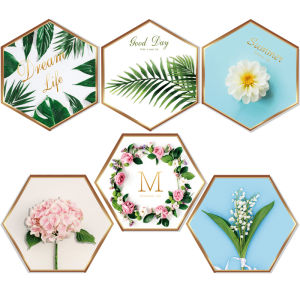 Modern Minimalist Bedroom Wall Decorative Stickers Green Plant TV Background Wall Pink Room Arrangement Bathroom Transformation Tools