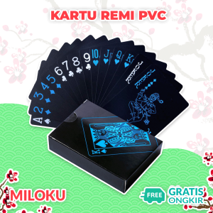 Miloku Set Kartu Remi Poker Blackjack Playing Card Sulap Plastik PVC Mika Flexibel Lentur Anti Air Waterproof