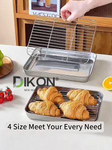 Kitchen Cooking Tray Stainless Steel Baking Tray Set Cooling Rack BBQ Rack Baking Tool Home Kitchen Utensils