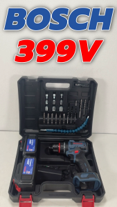BOSCH สว่านไร้สาย มอเตอร์บัสเลส 399V 3 ระบบ ปรับระดับแรงบิดได้ 25 ระดับ (AAA) อุปกรณ์ครบพร้อมใช้ SK