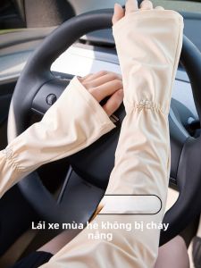 MiiOW | Tay lụa băng mát mẻ cho phụ nữ mùa hè Tay bảo vệ khi lái xe Tay áo chống tia UV nhẹ thoáng khí Tay dài bằng nylon