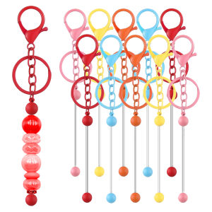 5/10/20Pcs Beadable Keychain Bars Beading Keychains Set for Keyring Crafting Holiday Gifts Jewelry Making Decorative Projects