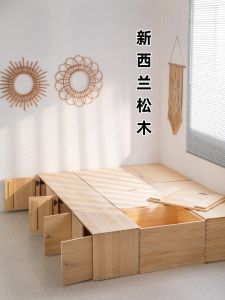 Tatami Wooden Box Bed Storage Platform Window Seat Puzzle Cabinet Hong Kong Small Apartment Solid Wood Box Home Storage Organizer