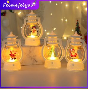 คริสต์มาส Fariy ไฟ Led ตกแต่งโคมไฟ 2024 รายการคริสต์มาสตกแต่งแสงของขวัญโคมไฟสำหรับตกแต่งฮาโลวีนย้อนยุคขนาดเล็กน้ำมันโคมไฟไฟ LED พรรคแสงของขวัญคริสต์มาสม้าโคมไฟ