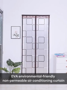 LUXU Air Conditioner Door Curtain Lampblack Windshield Anti-mosquito Transparent Self-Priming Magnet Plastic Partition Soft Curtain