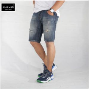 King Man 86 Celana Pendek Pria Jeans Sobek Terbaru