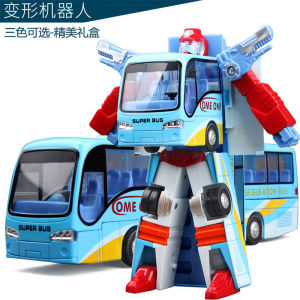 Large Deformation Alloy Bus Robot Toy for Boys Inertia Small Car Model Simulation Collectible Static Model Metal Toy