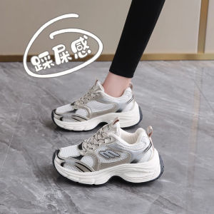 Womens Retro Thick Bottom Breathable Sporty Casual Shoes Spring Summer New Style Versatile Trendy Mesh Upper Dad Sneakers