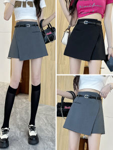 High Waist A-Line Wide Leg Pants Womens Fashion Summer Irregular Short Pants Korean Style Commute Wind Casual Pants