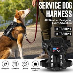Lovinland Pet Service Dog Vest Harness for Small Medium Dog Tactical Working Vest with 5 Pet Patches Dog Harness No Pull Heavy Duty Harness for Training Walking