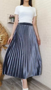 [ Nitaranz ]  Rok Plisket Bludru  / Rok Velvet Bludru / Rok Bludru Premium / Pleated Skrirt / Rok Maxi Bludru / Rok Bludru 7/8