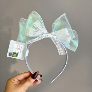 Kuromi Laser Butterfly Knot Hairband Cinnamon Dog Children Girls No Headache Lace Hair Clip Princess Style Hairband