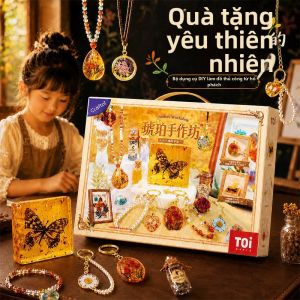 QIAOPIGU | DIY Amber Craft Workshop Material for Young Girls Birthday Gift