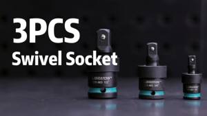 3PCS Swivel Socket Set Wobble Impact Universal Joint Sockets 1/4" 3/8" 1/2" Cr-Mo Drive 360° for Motorcycle Repair