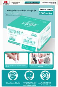 IMLUCKY | 100 miếng bông cotton sát khuẩn bằng cồn 75 độ dùng một lần để vệ sinh điện thoại di động kính mắt làm đẹp móng tay đóng gói riêng biệt
